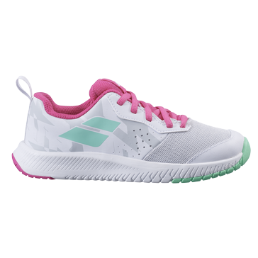 Juniorská tenisová obuv Babolat Pulsion AC 2021 bílá/růžová