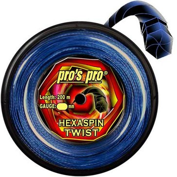Tenisový výplet PRO´S PRO Hexaspin Twist 200m 1,25 modrý