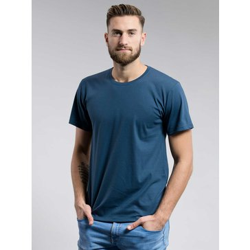 Pánské bavlněné triko CityZen kulatý výstřih modrá