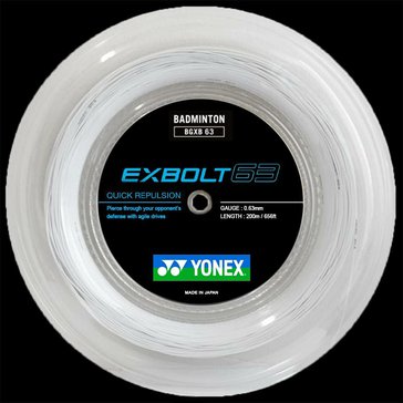 Badmintonový výplet Yonex Exbolt 63 200m bílý + omotávky X6