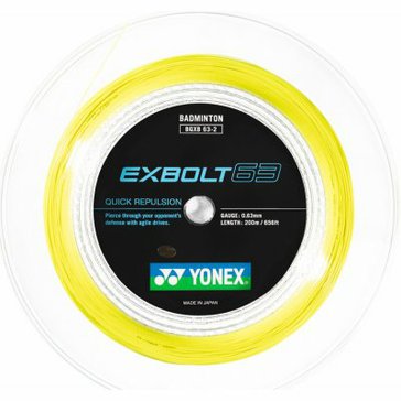 Badmintonový výplet Yonex Exbolt 63 200m žlutý + omotávky X6