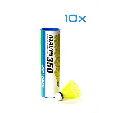 Badmintonový míč Yonex Mavis 350 X6 /10 balení/ Yellow, rychlost střední-modrá